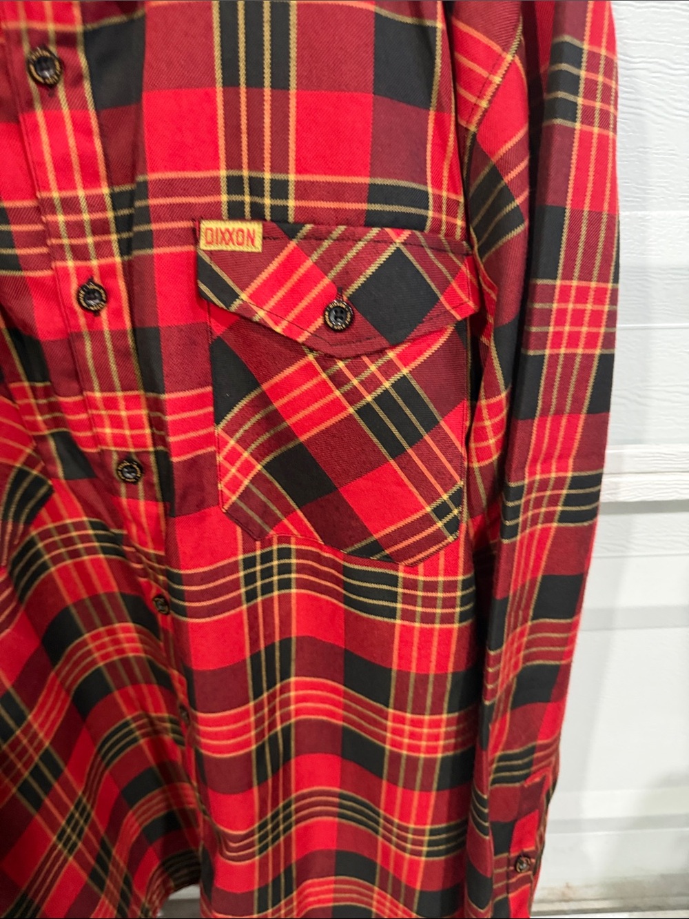 DIXXON Red and Black Plaid Button-Down Flannel - Picture 7 of 8
